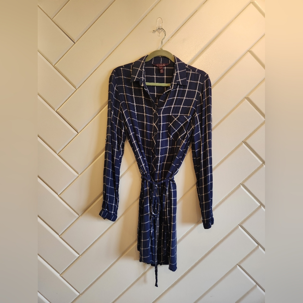 LTS button-up plaid dress, size 10